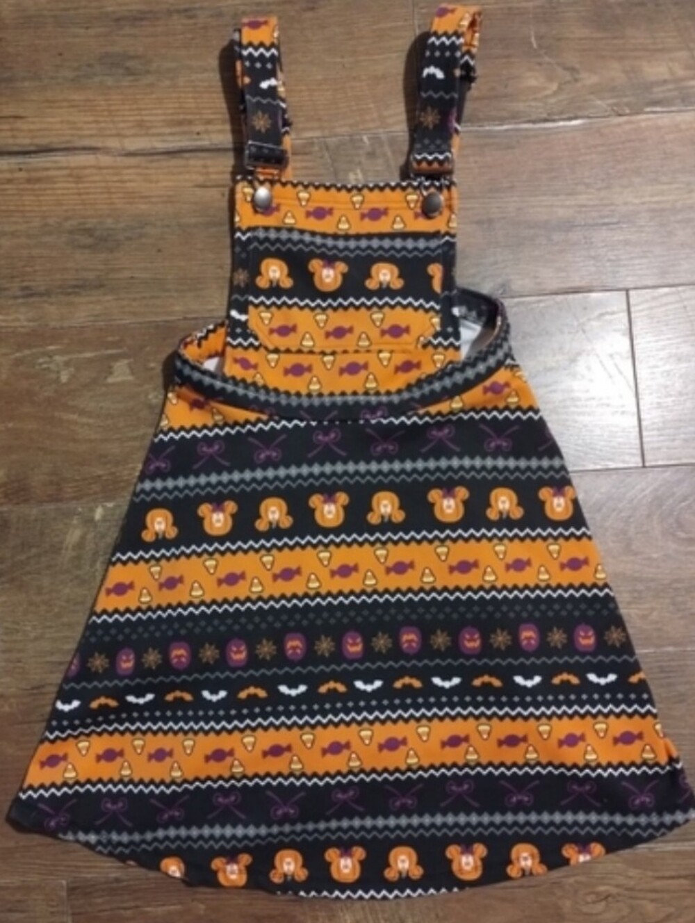 Disney Her Universe Black & Orange Halloween Skirt Tail Overals Size XS